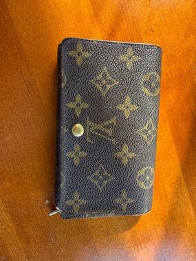 Louis Vuitton Monogram Zip & Snap Wallet in Brown and Gold